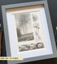 Pencil drawings 3- Tall trees, allium flowers and Cosmos flowers, original art - Image 8