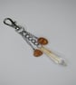 Faux Crystal Gold Red Bag Charm, Keyring - Image 1