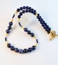 Lapis Lazuli Necklace With Swarovski Crystals - Handmade In Devon - Image 2