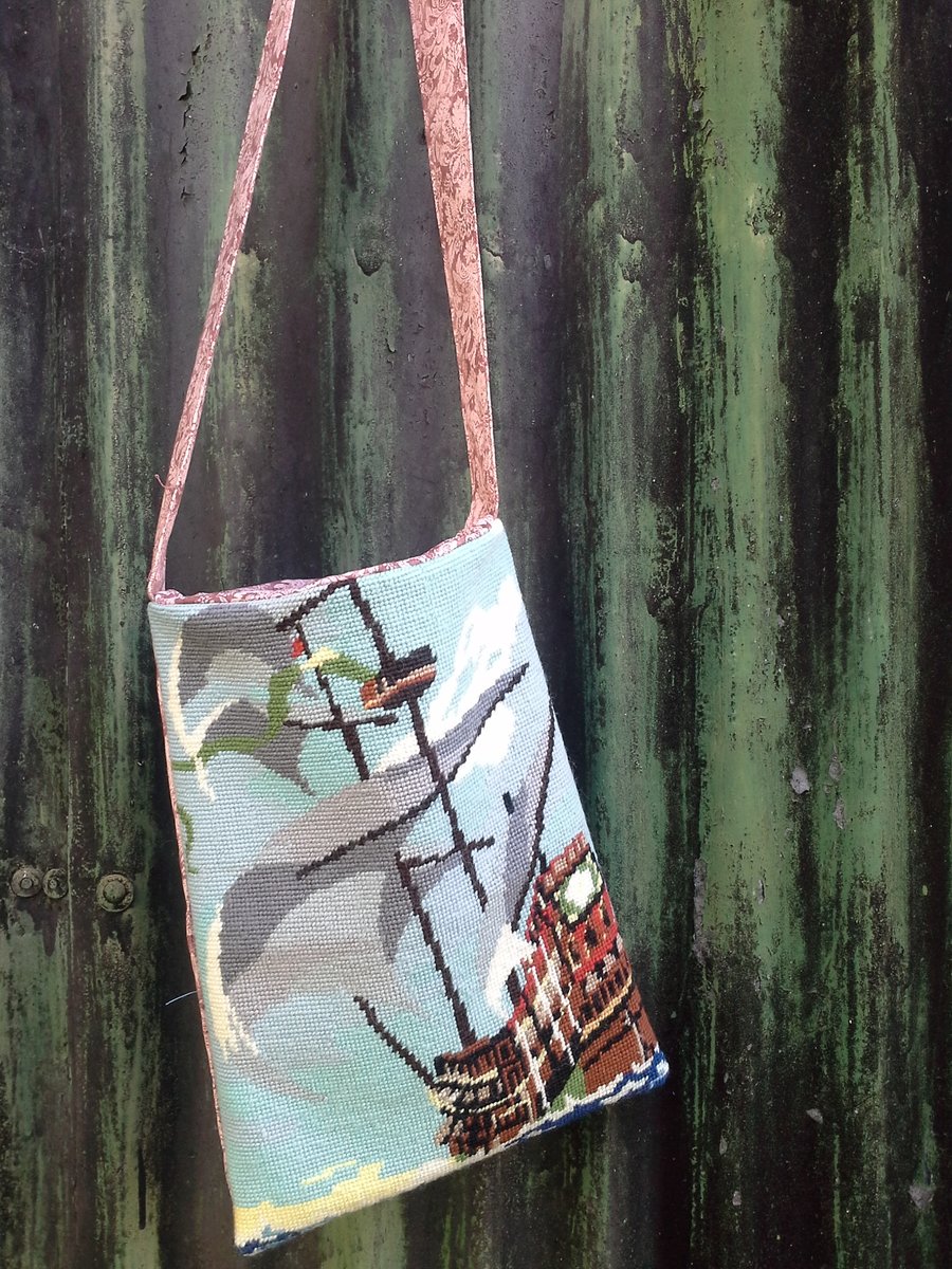 boat tapestry bag