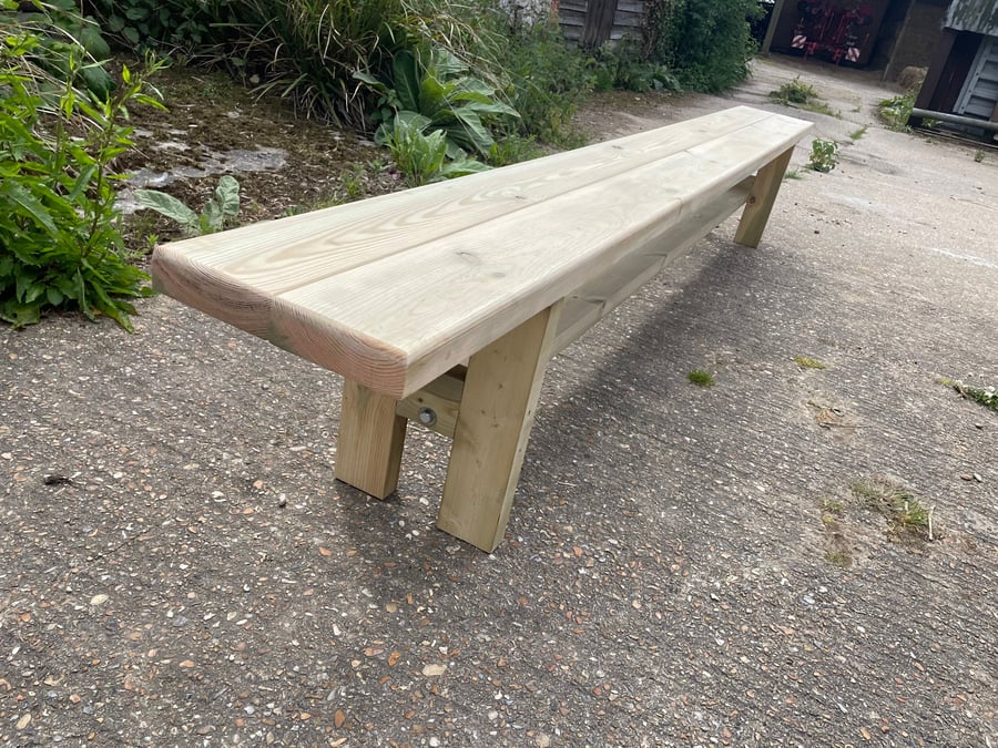 Garden Bench (treated) with chunky H leg 