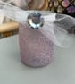 Glitter decorated glass jar tealight holder - Image 1