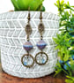 Cornflower Blue Glass Flower Earrings 