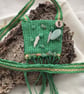 Handwoven Talisman Pouch with Aventurine crystals and a Hazel rune - Image 2