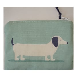 Sausage Dog Zipped Coin Credit Card Size Purse Dachshund