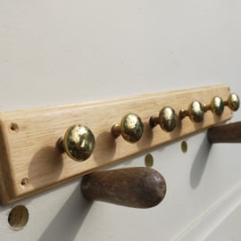 Brass Knobs Shabby Chic Jewellery Rack