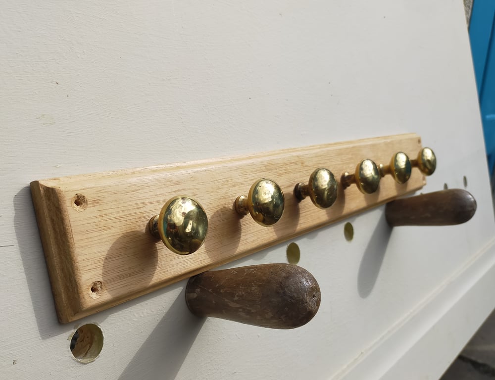 Brass Knobs Shabby Chic Jewellery Rack