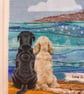 Stitched textile seascape picture…Love is a four legged word - Image 4