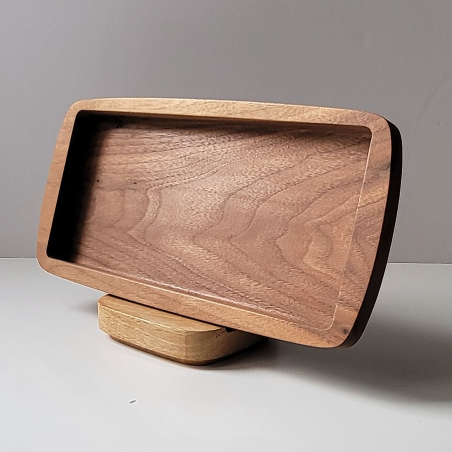 Coin Watch Trinket Tray Large American Black Walnut 