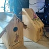 Special order of Christine Christmas bird boxes with hand pyrography
