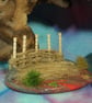 Tiny Pig 'Prudie' with two tiniest fingertip piglets on fenced tableau OOAK - Image 6