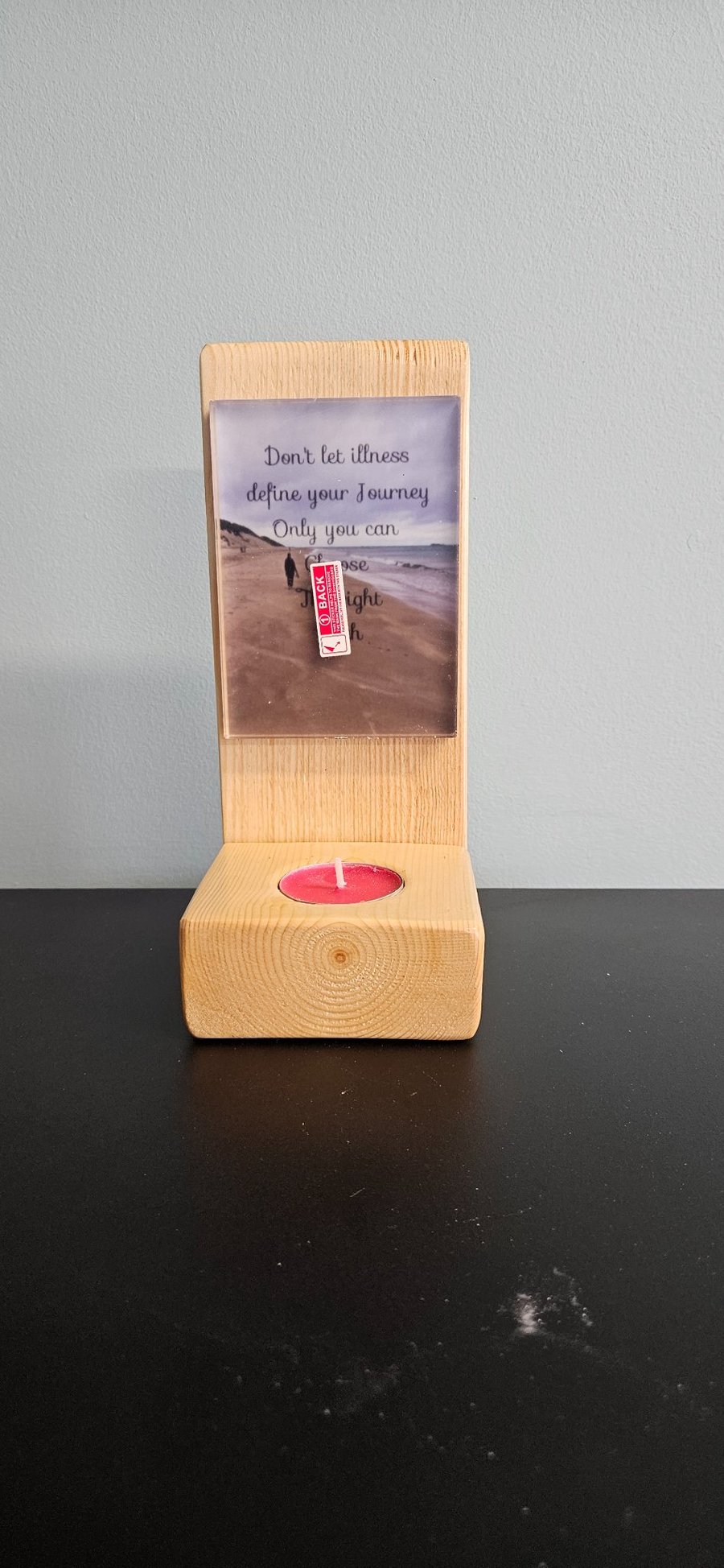 Tealight holder with Inspirational quote