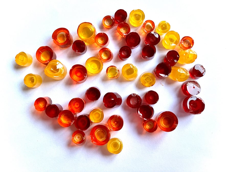 20g hot mix concentric circles murrini made with Bullseye 90coe glass