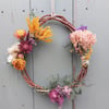 Egg Shape Dried Flower Small Wreath. Spring and Easter Decor. 20x18cm