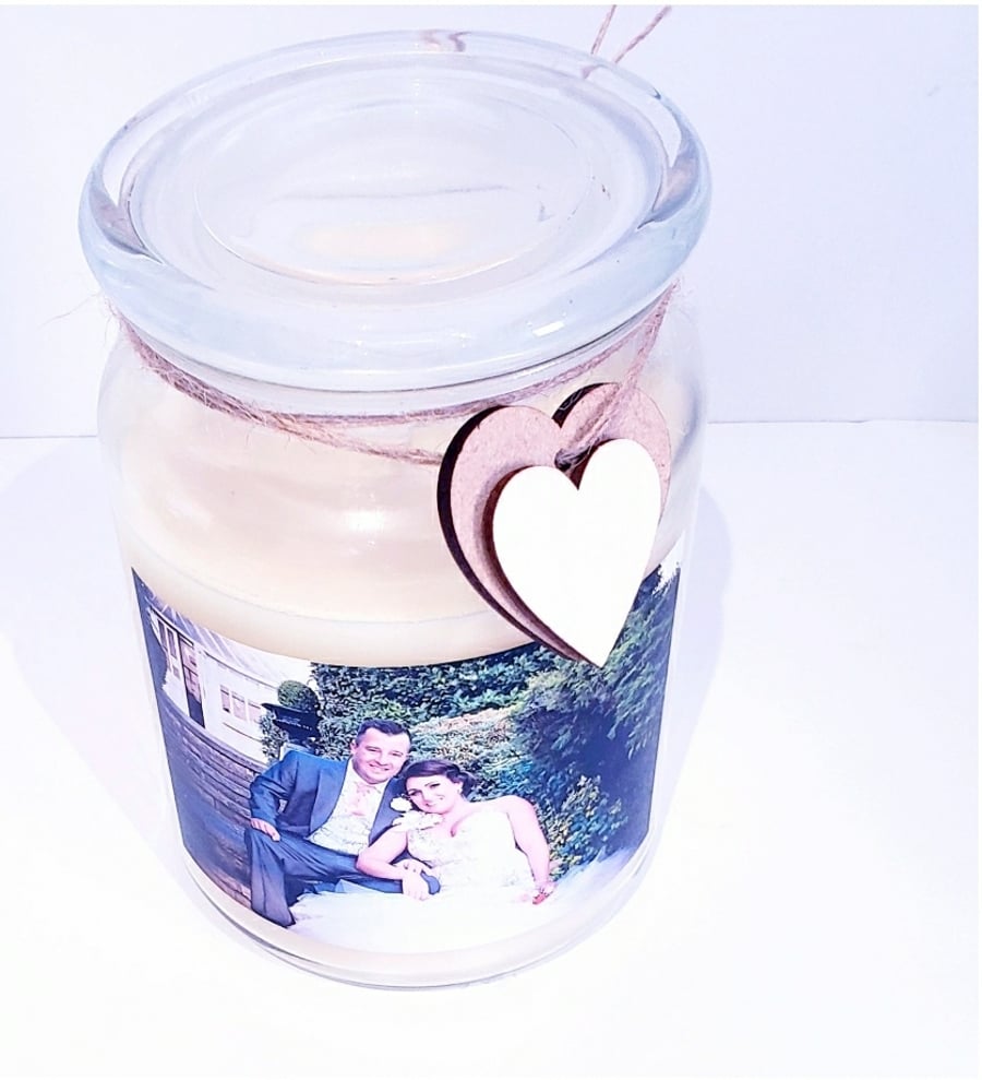 Extra Large Vanilla Fragrance Photo Candle With Lid