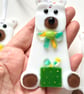 Polar bear fused glass Christmas decoration  - Image 6