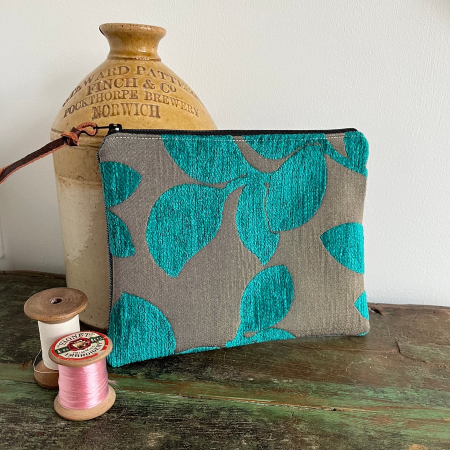 Liberty fabric and reclaimed denim pouch