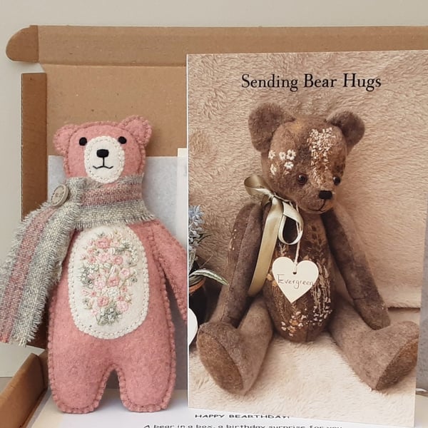 Sending bear hugs, teddy bear letterbox gift, Birthday gift, post box bears 