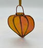 Amber iridescent stained glass bauble or lantern - perfectly imperfect  - Image 3