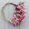 Dried Flower and Foliage Small Wreath Decoration.  Handmade. 10cm Wide.