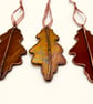 Stained glass oak leaf - woodland decoration 