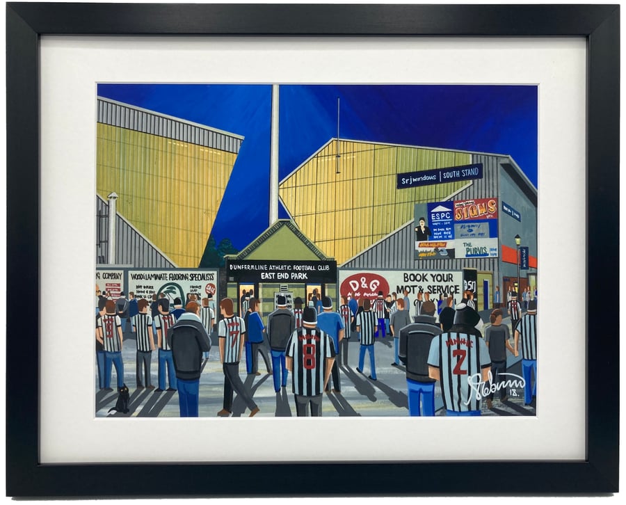 Dunfermline Athletic F.C, East End Park High Quality Framed, Football Art Print.