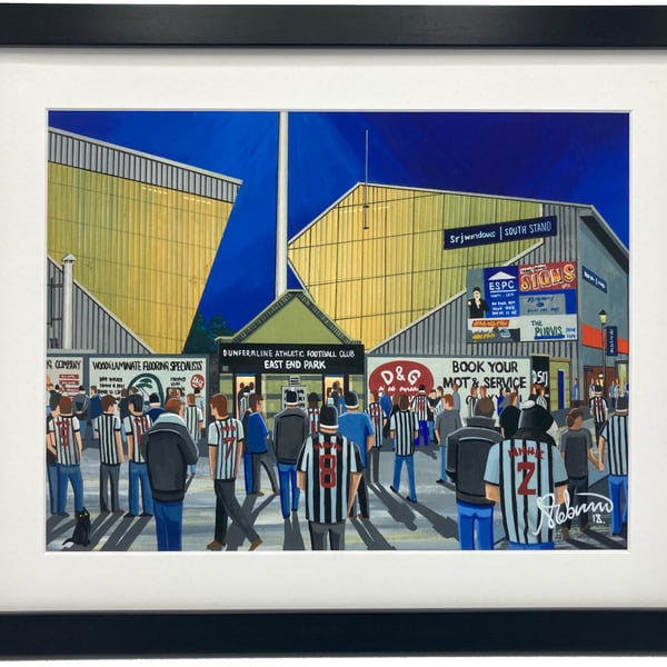 Dunfermline Athletic F.C, East End Park High Quality Framed, Football Art Print.