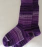 Hand-cranked Knitted Ribbed Wool Socks Size 4 to 5 - Image 2