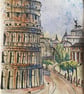 Watercolour of Colosseum, Rome. Paintings of Italy. 
