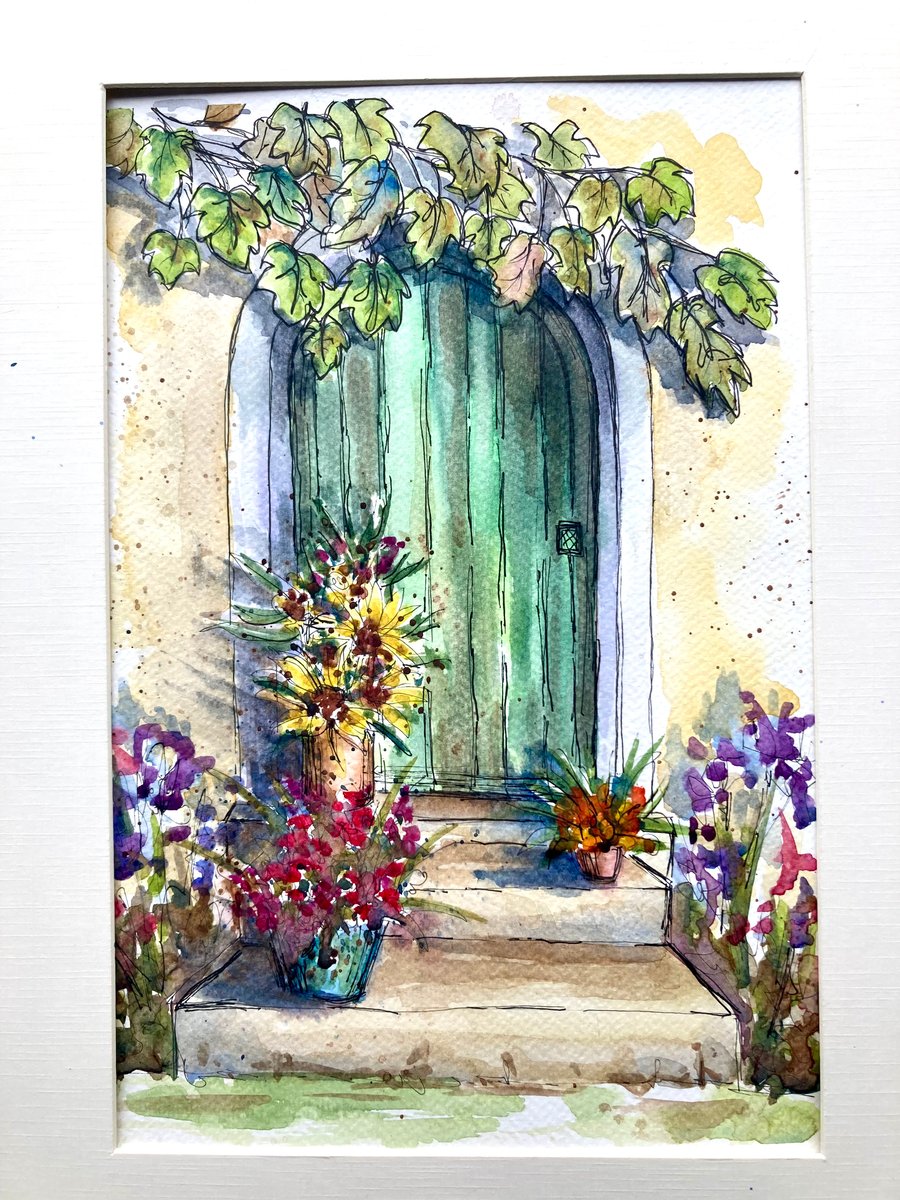 Ink & Wash Watercolor Doorway