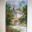 Original A4 Watercolour of Lostwithniel, Cornwall, England 