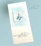 Large Christmas card with modern embroidery winter white and blue abstract tree - Image 6