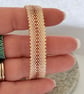 Golden Pink and Cream Beadwork Slider Bracelet - Image 4