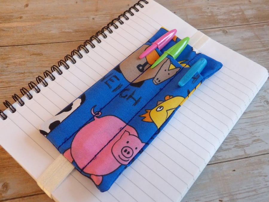 Farmyard bookmark penholder elasticated A5 size 