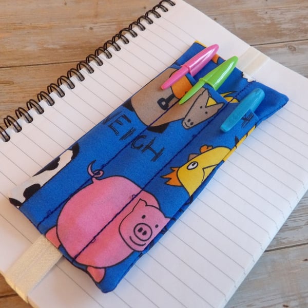 Farmyard bookmark penholder elasticated A5 size 