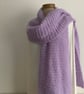  SCARF,' Atmosphere'. Alpaca, merino blend. Lilac .Supersoft. Lightweight.  - Image 3