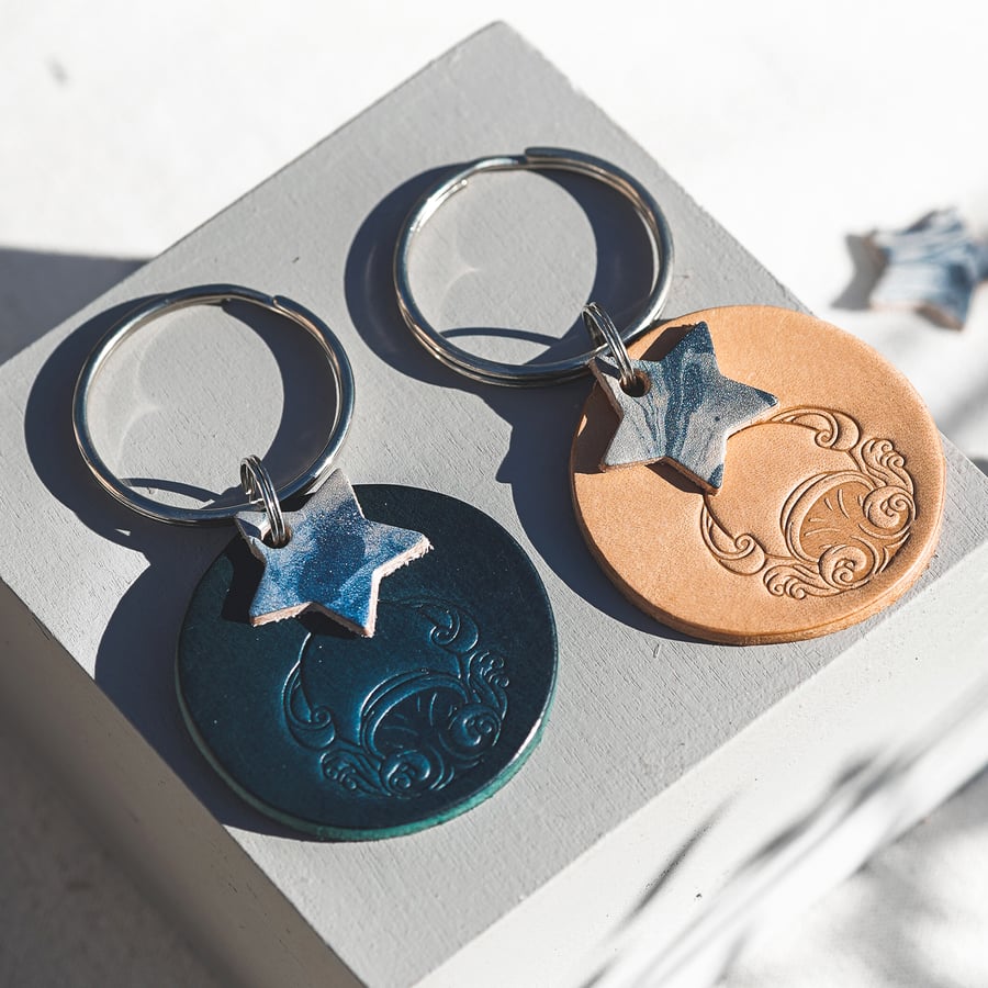 Aquarius Leather Key chain