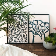 SET OF 2: Floral Prints, Ink A3 Artwork Camellia & Tulips Art Print