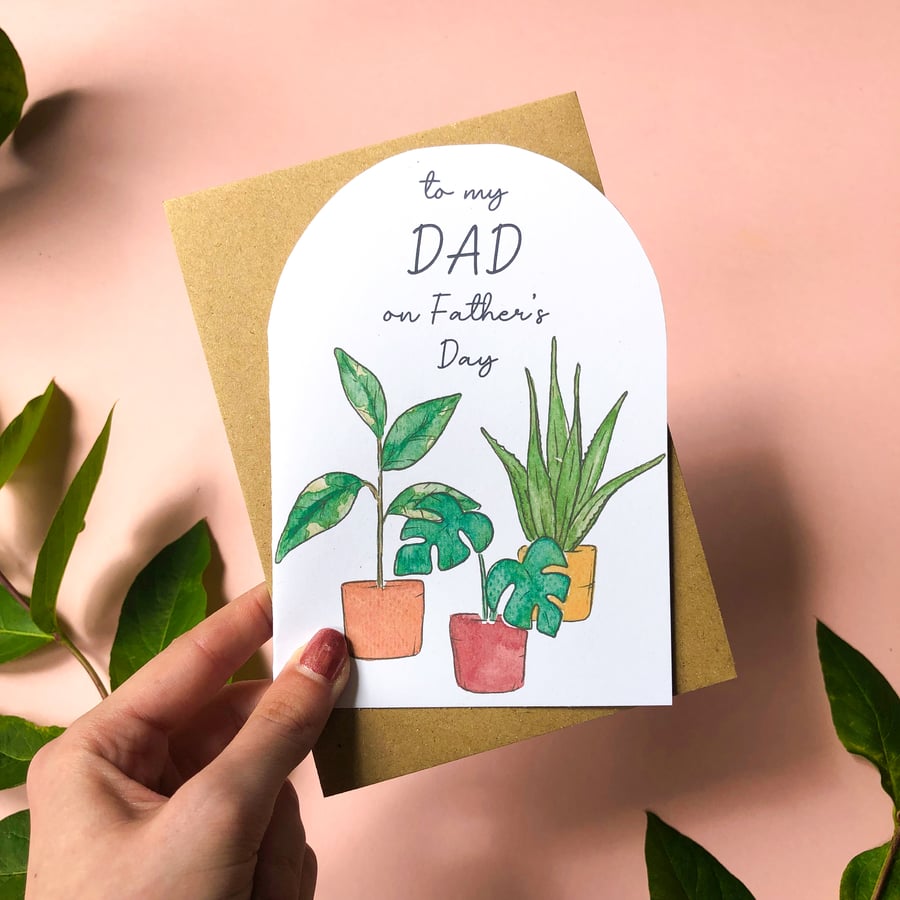 To My Dad On Father's Day Card, House Plants Card