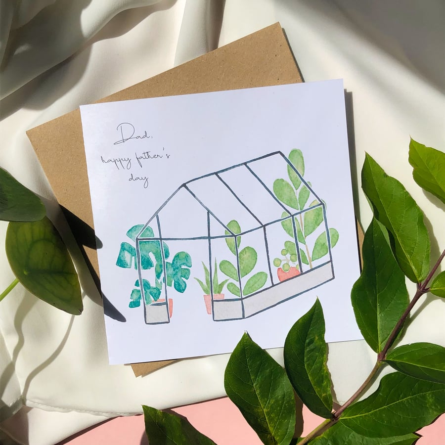 Dad, Happy Father's Day Greenhouse Gardening Card for Dad