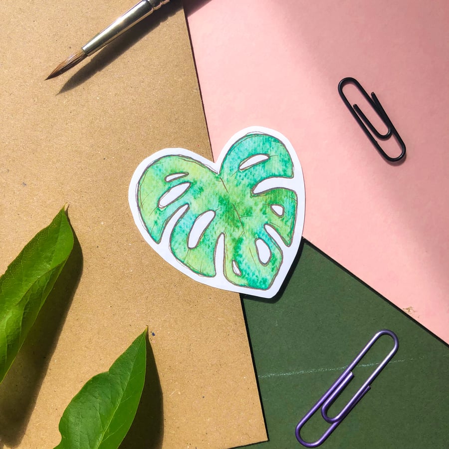 Monstera Leaf Sticker - Eco Friendly Tropical Plant Stickers