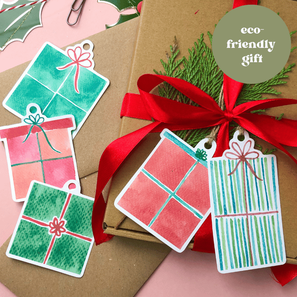 Christmas Present Gift Tags Retro Xmas Pack of 5 Tags Christmas Present Labels