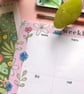 Floral A4 Weekly Planner - Wildflowers, Female Stationery, Day of the week plan - Image 2