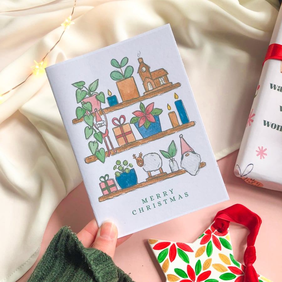 Elf on the Shelf Merry Christmas Card A6 Recycled Xmas Cards
