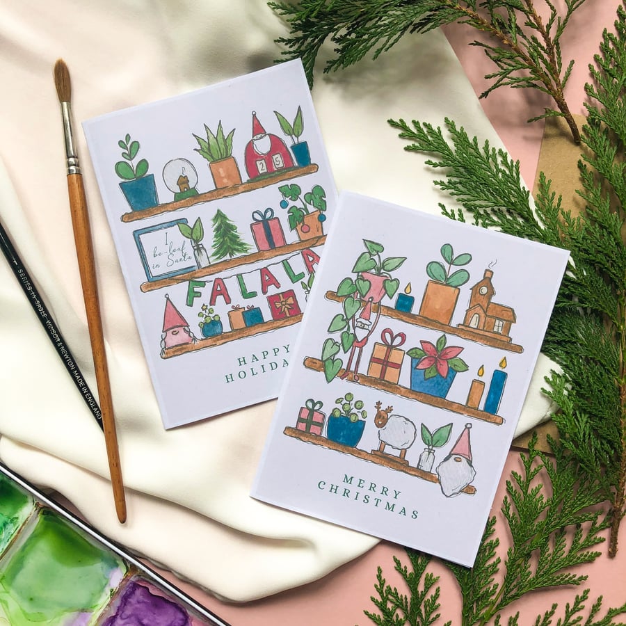 Elf on the Shelf Christmas Card Multipack - Gnomes, Gonks, Poinsettia A6
