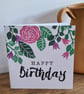 Handprinted floral birthday card - Image 1