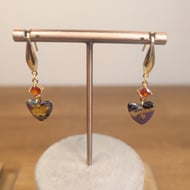 Summer bloom scrap heart dangle orange 