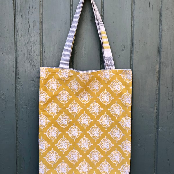 Mustard Reversible Shopping Bag