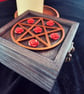 Pentagram & Roses handmade, one of a kind wood trinket, jewellery, keepsake box