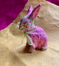 Pink and green decopatch rabbit  - Image 1